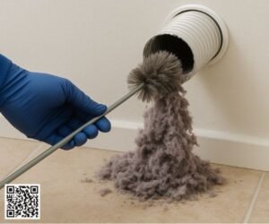 oceanside Professional cleaning of lint-clogged dryer vent to prevent fire hazards and improve efficiency